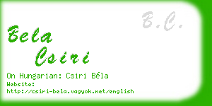 bela csiri business card
