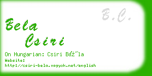 bela csiri business card